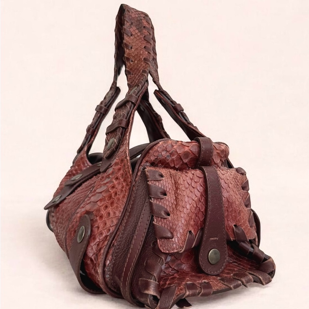 Chlo Silverado Brown Python Vintage Shoulder Bag - image 4